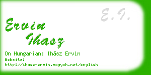 ervin ihasz business card